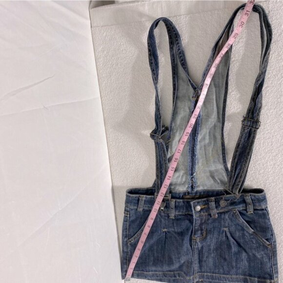 Vintage Y2K UB Jeans Dark Wash Denim Jean Mini Skirt Overalls XS - Picture 12 of 14